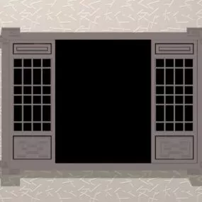 Chinese Old Style Window Lattice Panel 3d model