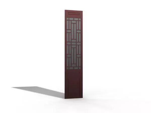 Chinese Partition Screen Divider With Side Table 3d model