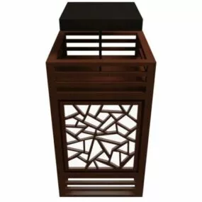 Chinese Wooden Table Lamp 3d model