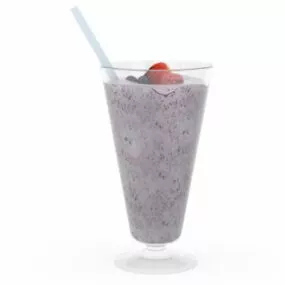 Chocolate Strawberry Milkshake Drink 3d model