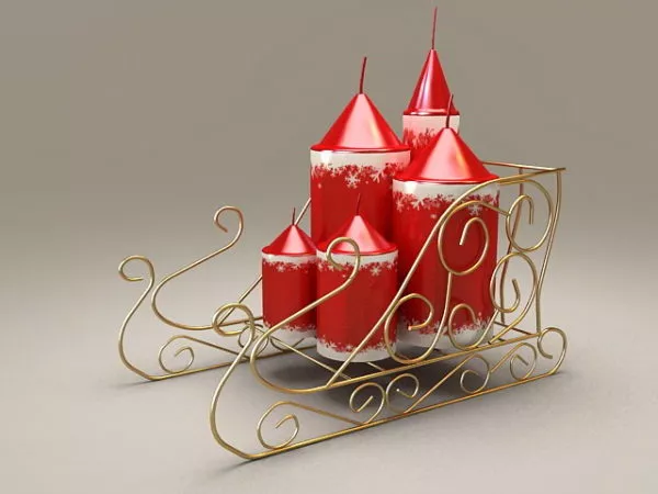 Christmas Candles Decoration 3d model Christmas Candles Decoration 3d model