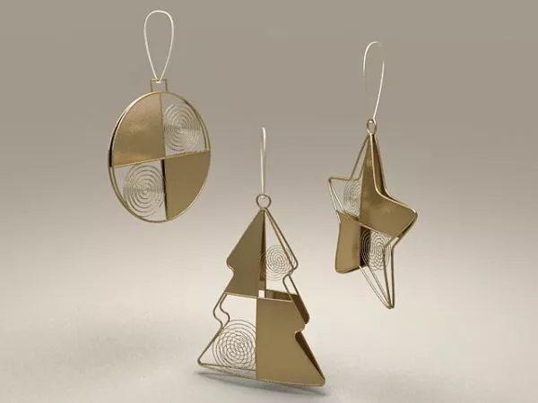Christmas Star Shapes Ornament 3d model Christmas Star Shapes Ornament 3d model