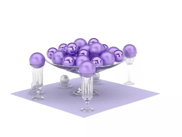 Food Plate With Nuts And Fruits 3d model