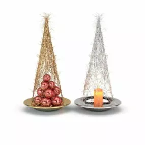 Christmas Ornament Set Ball Candle 3d model
