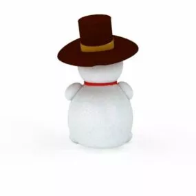 Christmas Snowman With Hat 3d model