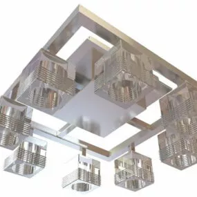 Modern Chrome Ceiling Home Light Fixture 3d model