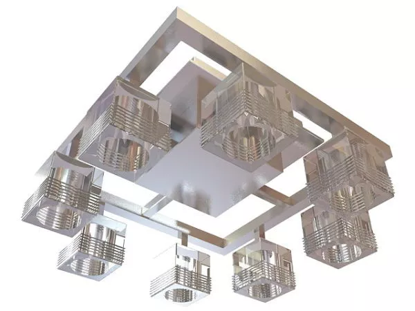 Modern Chrome Ceiling Home Light Fixture 3d model Modern Chrome Ceiling Home Light Fixture 3d model