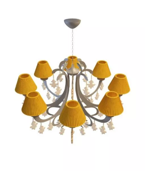 Chrome Arm 8 Light Chandelier 3d model Chrome Arm 8 Light Chandelier 3d model