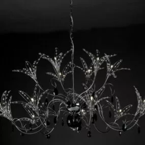 Flower Chandelier Chrome Material 3d model
