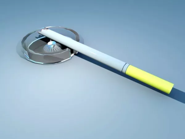 Cigarette In Ashtray 3d model Cigarette In Ashtray 3d model