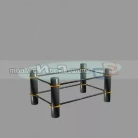 Circular Coffee Table Glass Material 3d model