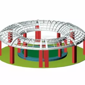 Outdoor Circular Pergola 3d model