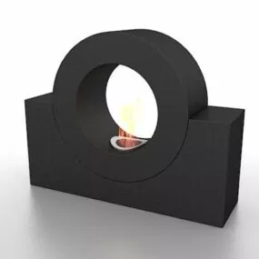 Circular Ring Fireplace Design 3d model