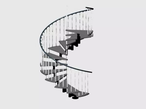 Indoor Curved Staircase 3d model