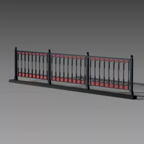 Metal Road Fence 3d model