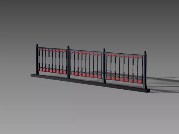 Fence By Wood Log 3d model