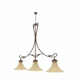 Antique Copper Pendant Lamp 3 Light Style 3d model