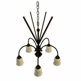 5 Arm Classic Chandelier 3d model