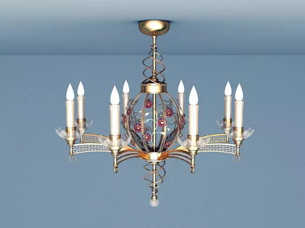 Living Room Classic Bronze Chandelier 3d model Living Room Classic Bronze Chandelier 3d model