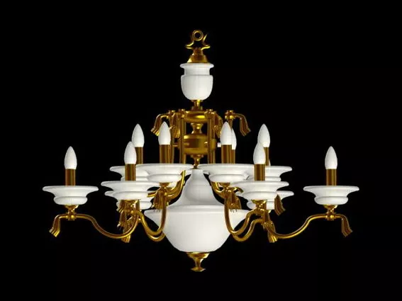 Classic Candle Style Chandelier 3d model Classic Candle Style Chandelier 3d model