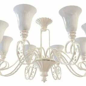 Antique Chandelier With Shades 3d model