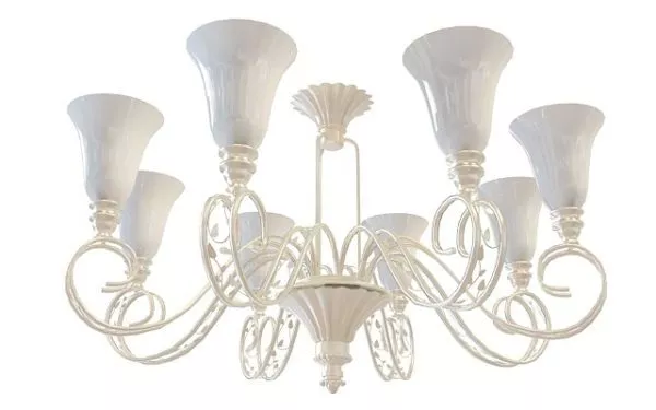 Antique Chandelier With Shades 3d model Antique Chandelier With Shades 3d model