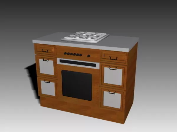 Typical Kitchen Gas Stove 3d model