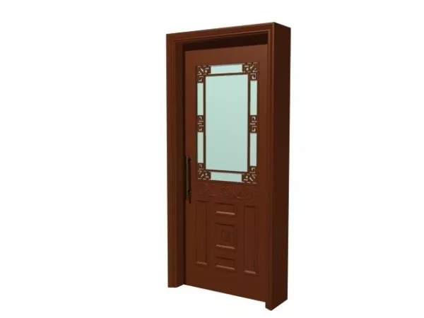 Classic Glazed Wooden Door Design 3d model Classic Glazed Wooden Door Design 3d model