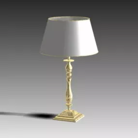 Antique Table Lamp With Lampshade 3d model
