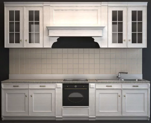 Western Wooden Classic Kitchen Cabinet 3d model Western Wooden Classic Kitchen Cabinet 3d model