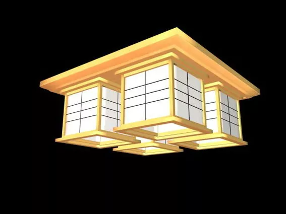 Antique 4 Light Square Ceiling Light 3d model Antique 4 Light Square Ceiling Light 3d model