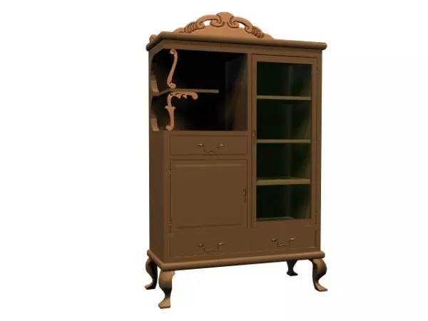 Classical Wooden Cupboard 3d model Classical Wooden Cupboard 3d model