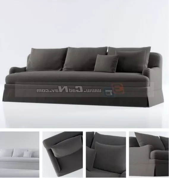 Classical Brown Fabric Sofa 3d model Classical Brown Fabric Sofa 3d model