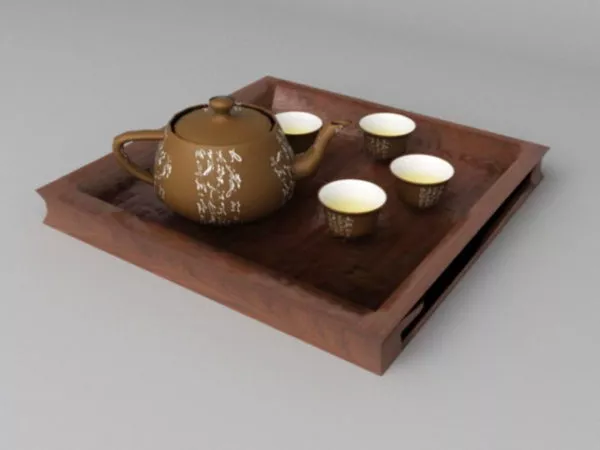 Vintage Luxury China Tea Set 3d model