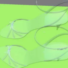 Female Clear Sandals 3d model