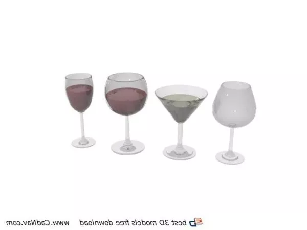 Wine Glass Set Various Size 3d model