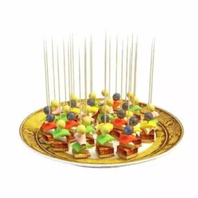 Food Cocktail Stick Snacks 3d model