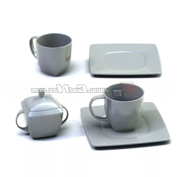 Dinnerware Set With Utensil 3d model