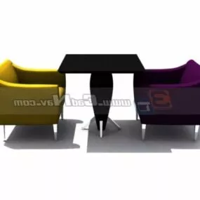 Coffee Armchair And Table Furniture 3d model