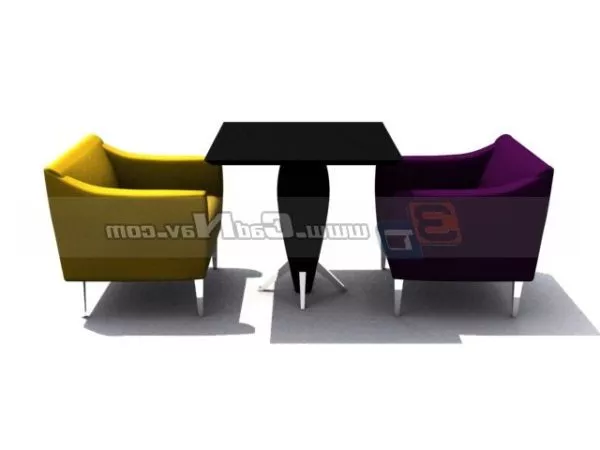 Coffee Armchair And Table Furniture 3d model Coffee Armchair And Table Furniture 3d model