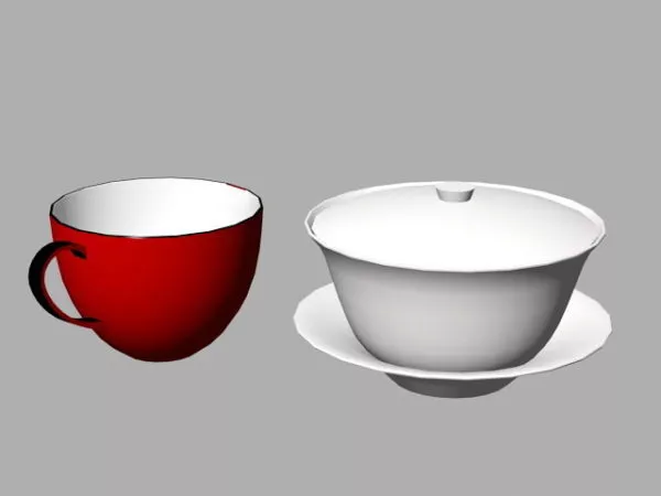 Pottery Cup And Mug 3d model