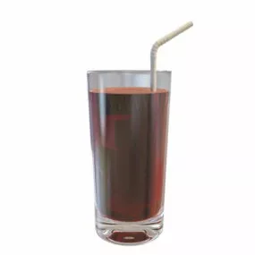 Coke Glass With Ice 3d model