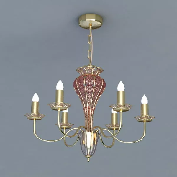 Colonial Brass Chandelier 3d model Colonial Brass Chandelier 3d model