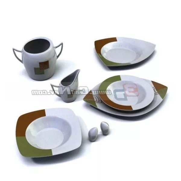 Color Ceramic Dinnerware Plate 3d model Color Ceramic Dinnerware Plate 3d model