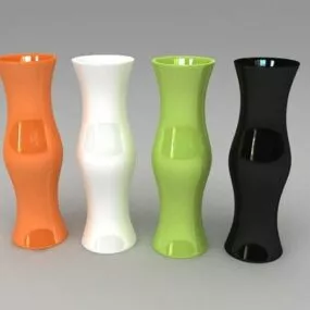 Living Room Colored Ceramic Vases Decoration 3d model