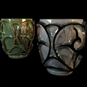 Texture Decorative Glazing Glass Vase 3d model