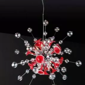 Hotel Colorful Crystal Ball Pendant Lamp 3d model