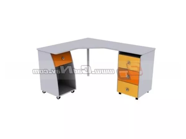 Colorful Kids Study Table 3d model Colorful Kids Study Table 3d model