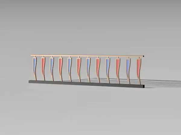Curved Spiral Handrails 3d model