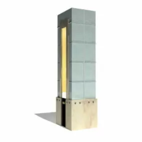 Hotel Column Design With Lights 3d model